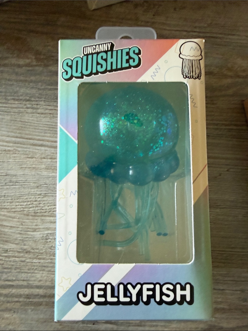 Jellyfish Squishy Toy - Teal Glitter